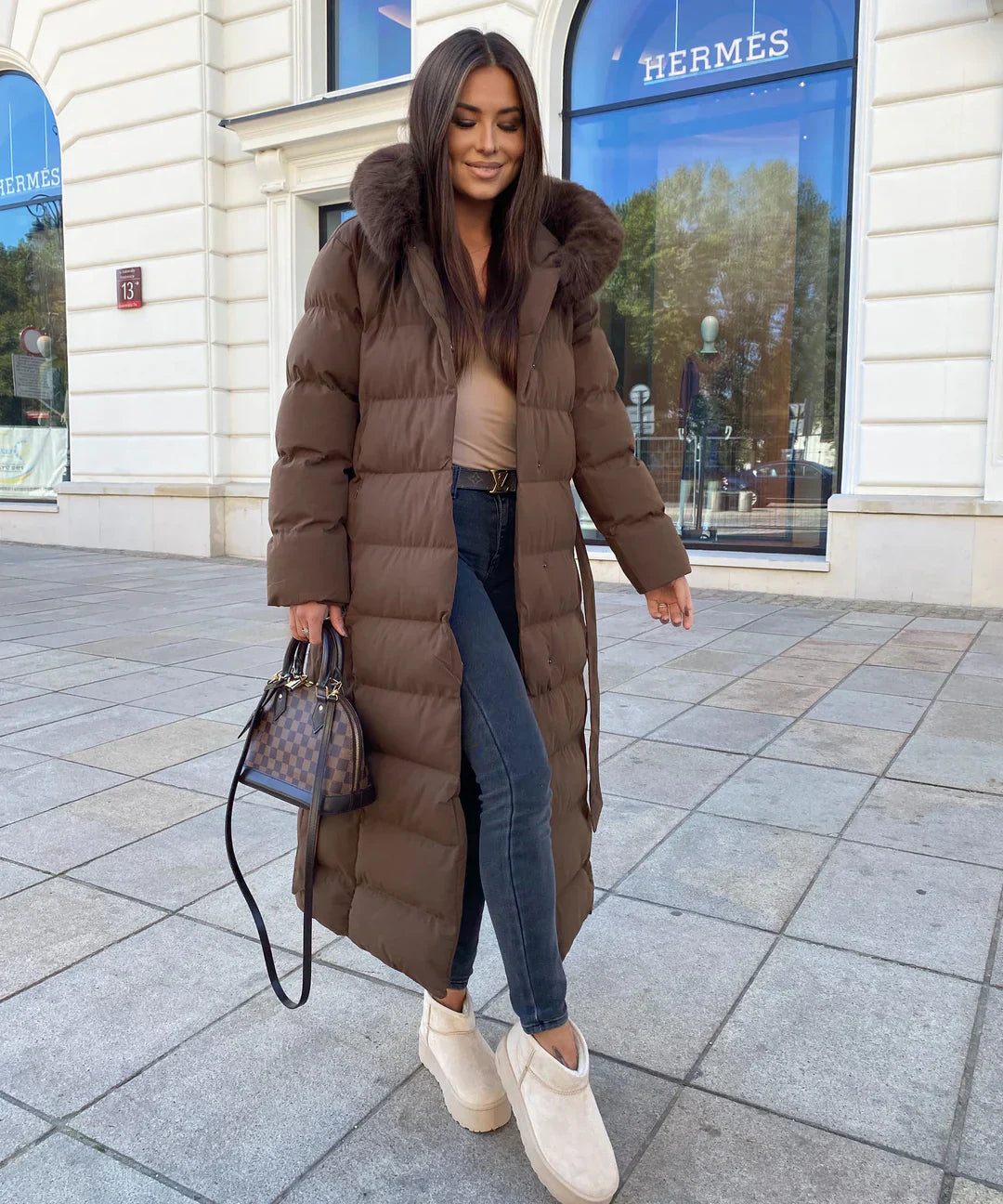 Alina | Maxi Winter Jacket with Fur Collar