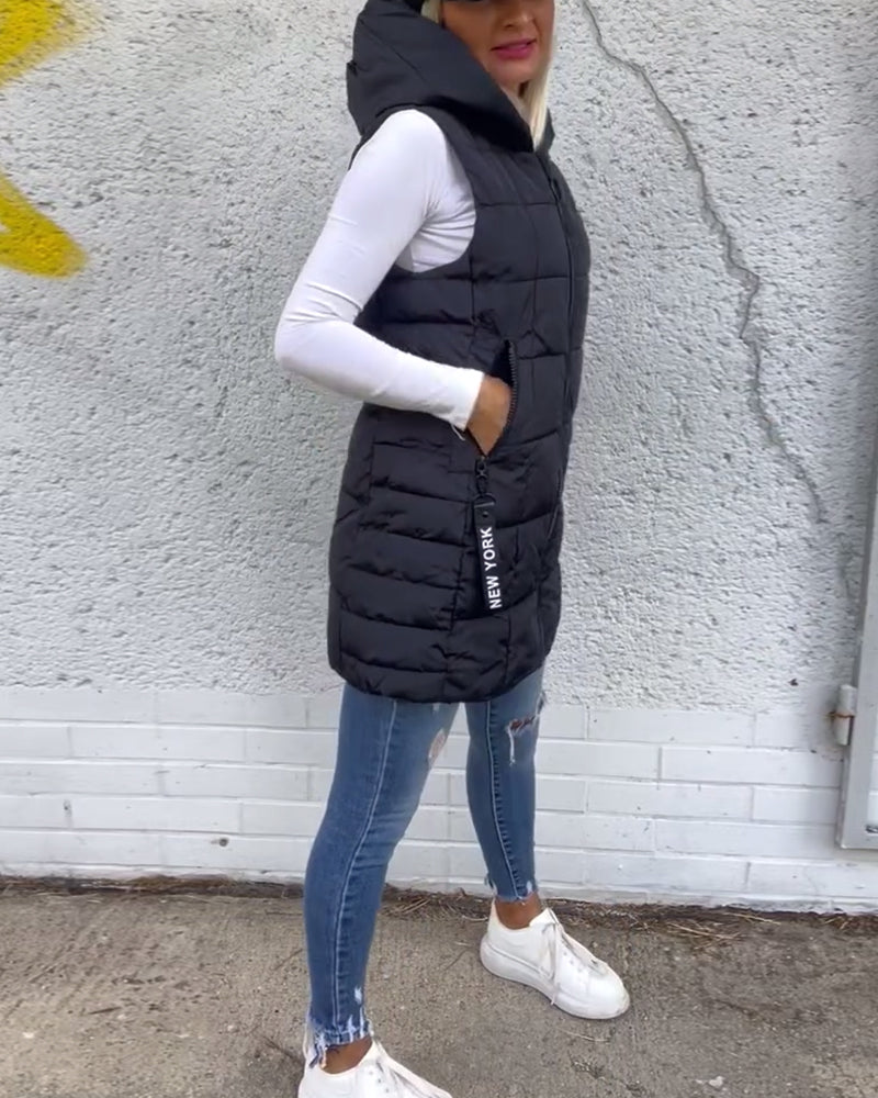 Mandy | Sleeveless Padded Jacket with Zippered Hood