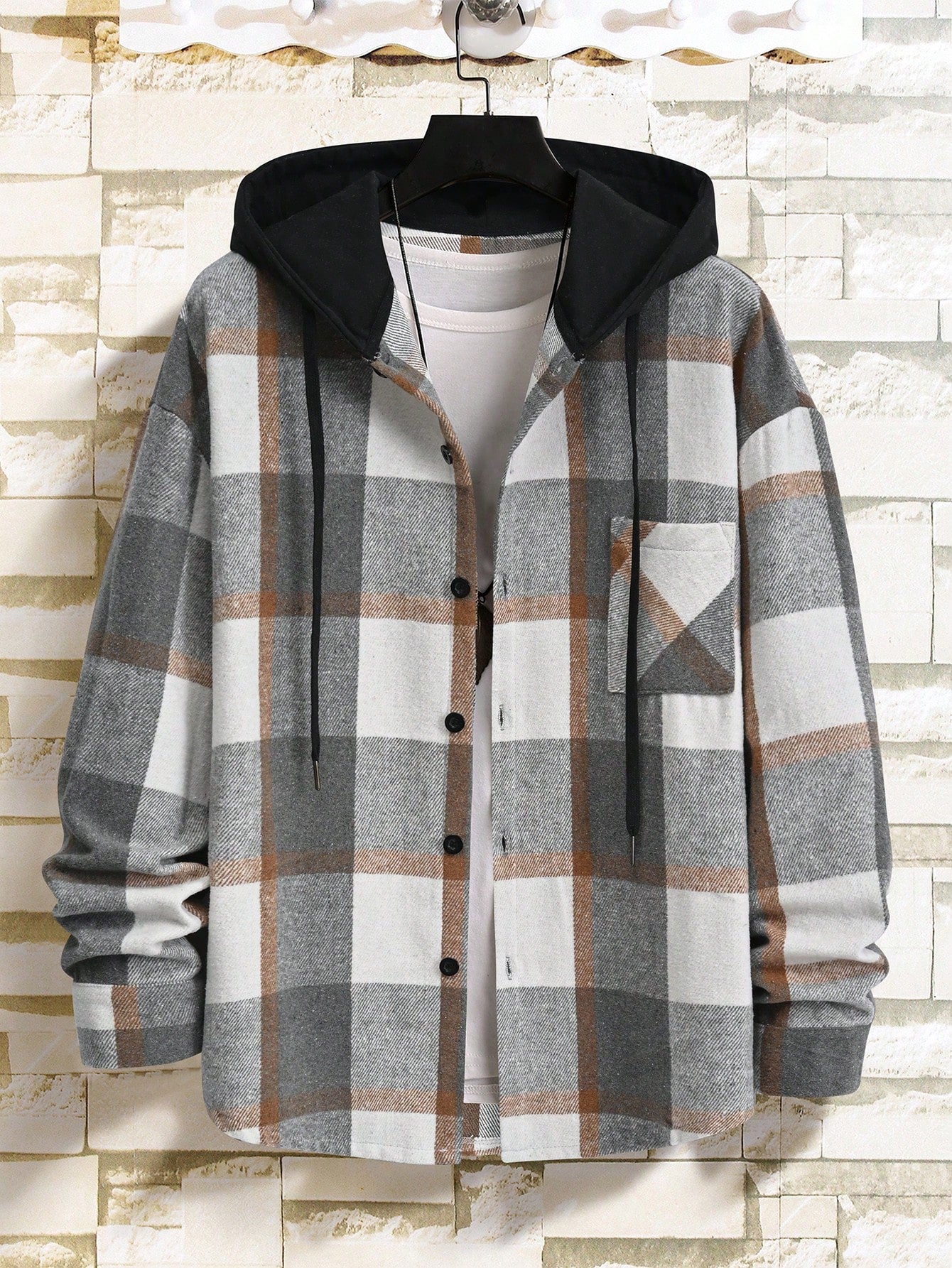 Manfinity Homme | Loose Hooded Shirt