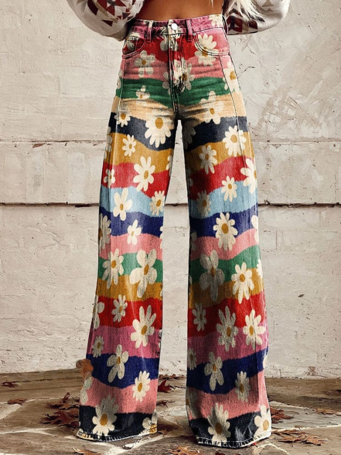 Retro Flower | Vintage Flared Jeans