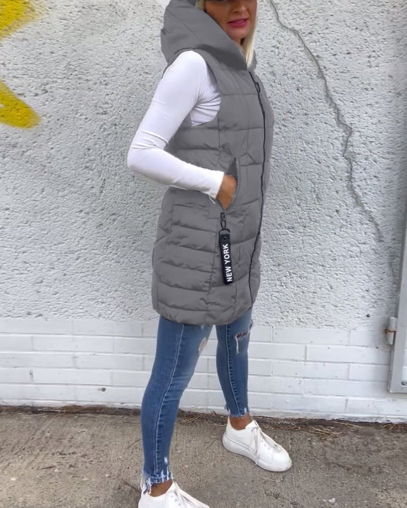 Mandy | Sleeveless Padded Jacket with Zippered Hood