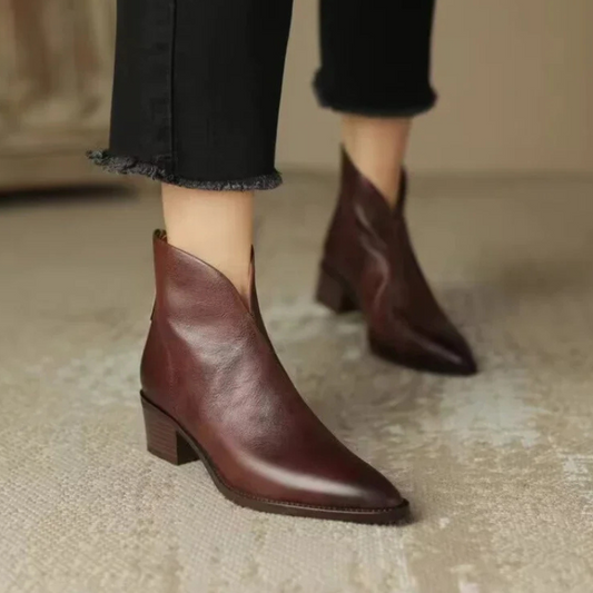 Mae | Elegant Leather Heeled Boots