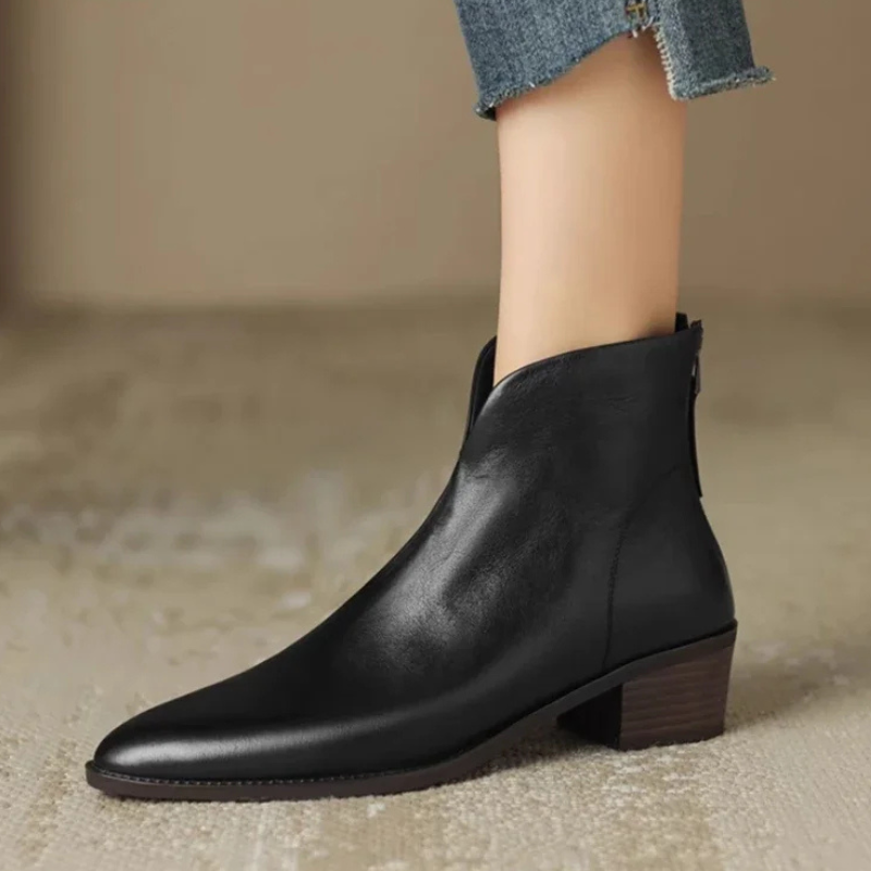 Mae | Elegant Leather Heeled Boots