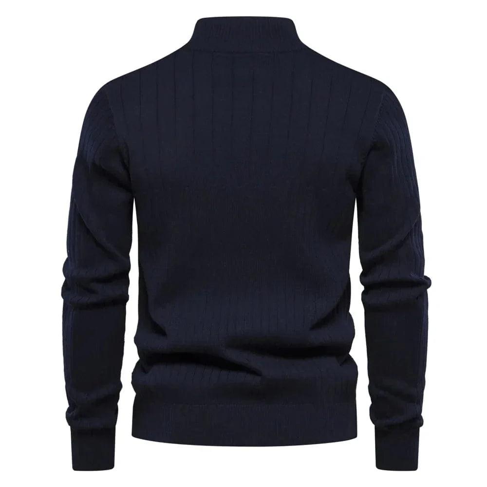 Denzel | Casual zip-up Sweater with Stand-up Collar